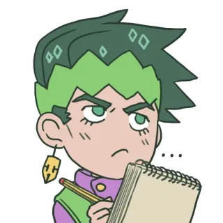 🤨 Rohan Kishibe JoJo's Bizarre Adventure Anime, Manga, Artiste, Dessin, Pensive telegram sticker