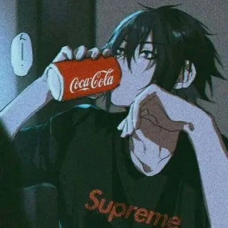 🍺 Coca-Cola Supreme Anime, Coca Cola, Supreme, Bebida, Lata, Juventude telegram sticker