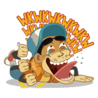 😂 WKWKWKWKWKWK laughing, cartoon, humor, funny, expression telegram sticker
