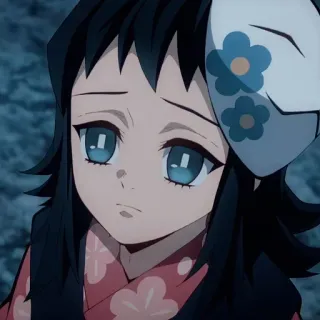 🙁 Anime, Mặt nạ, Cô gái, Nhân vật, mắt xanh telegram sticker