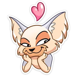 ❤️ dibujos animados, zorro, lindo, amor, corazón, animal telegram sticker