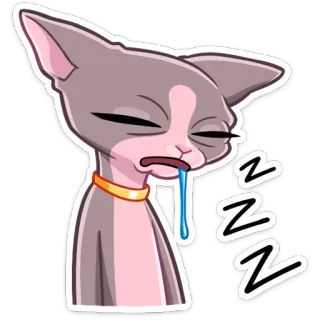 🤤 ZZZ cat, sleepy, zzz, sleeping, tired, cartoon, sticker telegram sticker