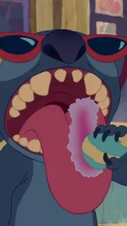 😎 Stitch Lilo & Stitch Мультфильм, Дисней, Персонаж, Лило и Стич, Пришелец, Смешной telegram sticker