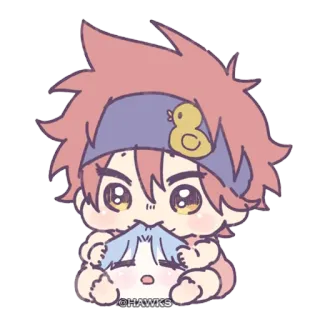 ❤️ @HAWKS Anime, Kawaii, Niedlich, Chibi, Ente telegram sticker