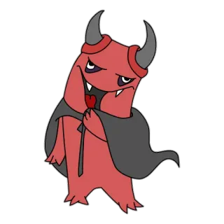 😄 Teufel, Dämon, rot, Hörner, Cartoon, Monster telegram sticker