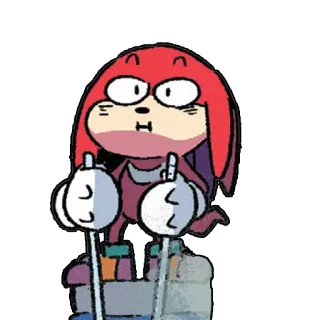 😗 Knuckles sonic the hedgehog, knuckles, middle finger, gesture, cartoon telegram sticker