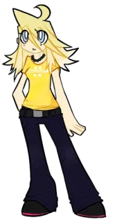 😌 Meltdown anime, cartoon, yellow, girl, character telegram sticker