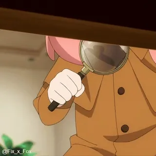 👀 Anya Forger Spy x Family Detektiv, Lupe, Spion, Anime, Anya telegram sticker