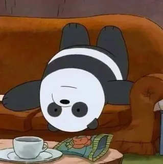 🦥 Panda We Bare Bears Panda, Siamo solo orsi, Cartoni animati, Relax, Divano, Carino telegram sticker