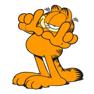📷 Garfield cartoon, cat, orange, funny, lasagna whatsapp sticker