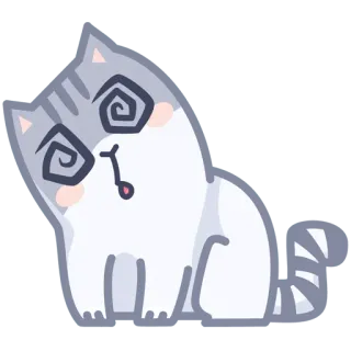 ☠️ gato, tonto, fofo, animal, desenho animado telegram sticker