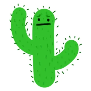 😑 선인장, 식물, 초록색, 귀여운, 스티커, 그림 telegram sticker