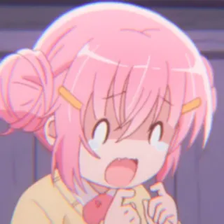 🎠 anime, cartoon, pink hair, expression, funny, sticker whatsapp sticker