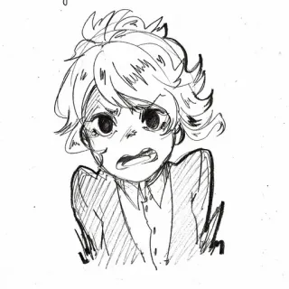 🧷 Anime, Desenho, Esboço, Personagem, Ilustração whatsapp sticker