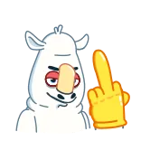 🖕 rinoceronte, cartone animato, dito medio, offensivo, gesto, animale whatsapp sticker