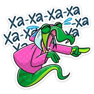 😂 ха-ха-ха rindo, desenho animado, jacaré, crocodilo, engraçado, haha telegram sticker