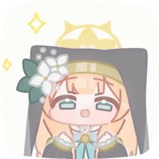 🤩 Anime, Carino, Chibi, Personaggio, Cartone animato, Fiore, Copricapo telegram sticker