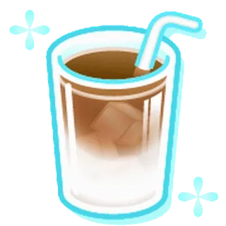😊 café con hielo, bebida, bebida, café, vaso, bebida helada, refresco whatsapp sticker