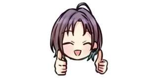 👍 Anime, Chica, Pulgar arriba, Chibi, Lindo telegram sticker