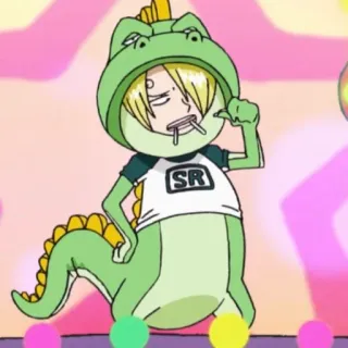 🦖 Sanji One Piece SR Аниме, Мультфильм, Санджи, Ван Пис, Динозавр, Косплей telegram sticker