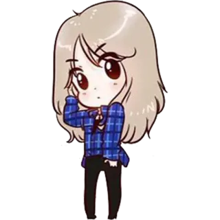 😯 Chibi, Garota anime, Kawaii, Fofo, Desenho animado, Garota whatsapp sticker