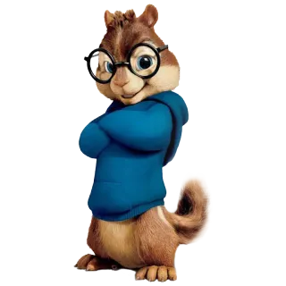 😀 Simon Seville Alvin and the Chipmunks กระรอก, การ์ตูน, แว่นตา, สัตว์, น่ารัก, ภาพเคลื่อนไหว telegram sticker