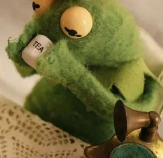 😶 Kermit TEA Kermit the Frog, tea, drinking, puppet telegram sticker