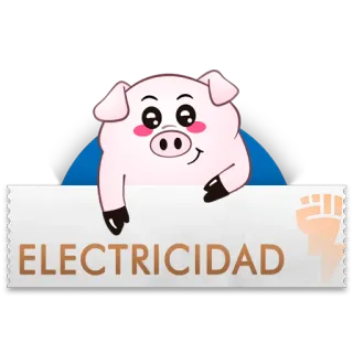 💡 ELECTRICIDAD Elektrizität, Schwein, Strom, Energie, Cartoon telegram sticker
