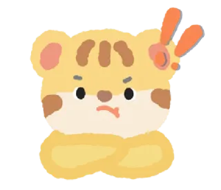 🦁 tigre, animal, autocollant, mignon, en colère, signe de paix, dessin animé, illustration telegram sticker