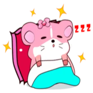 😴 !!! sleepy, hamster, cute, stars, cartoon telegram sticker