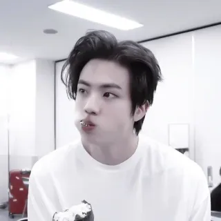 🌟 Jin Jin, BTS, K-pop, cantante, mangiare, bello, uomo telegram sticker