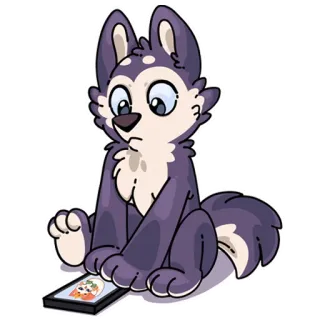 😀 anjing, anak anjing, imut, kartun, husky, binatang, stiker telegram sticker