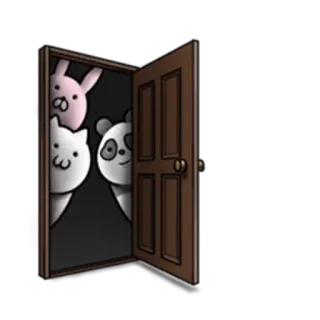 🕵 animales, puerta, mirando, gato, conejo, panda whatsapp sticker