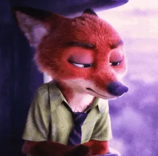🦊 Nick Wilde Zootopia fuchs, cartoon, disney, film, animation, tier, zoomania telegram sticker