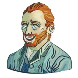 😂 Vincent van Gogh retrato, van Gogh, artista, meme, chorando de rir whatsapp sticker