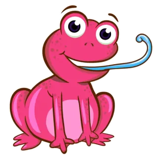 🐸 青蛙, 动物, 卡通, 粉色, 可爱, 两栖动物 telegram sticker