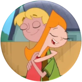 🤗 Candace Flynn Phineas and Ferb cartone animato, abbraccio, amore, animazione, sorella, Phineas e Ferb whatsapp sticker