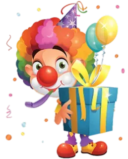 🎁 Clown, Compleanno, Regalo, Palloncini, Festa telegram sticker