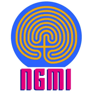 🧠 NGMI NGMI, เขาวงกต, สีน้ำเงิน, สีเหลือง, ข้อความ, สัญลักษณ์ telegram sticker