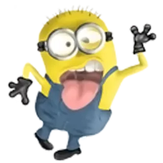 😖 Minion cartoon, yellow, silly, funny, character telegram sticker