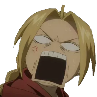 😱 Edward Elric Fullmetal Alchemist Anime, Desenho animado, Bravo, Gritando, Meme, Engraçado, Chibi telegram sticker