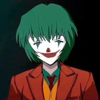 🤡 Joker Joker, Payaso, Villano, Anime, Híbrido, Mashup, DC Comics telegram sticker