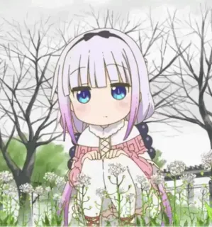 🍥 Kanna Kamui Miss Kobayashi's Dragon Maid Anime, Kanna, Kawaii, Süß, Drachenmädchen, Miss Kobayashis Dragon Maid whatsapp sticker