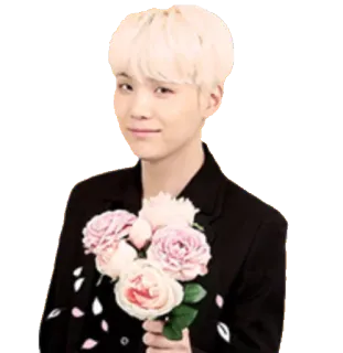 💐 Suga Suga, BTS, Idol, Fiore, Rosa telegram sticker