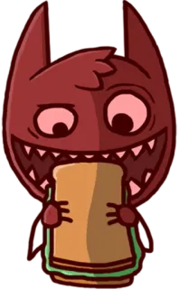🍞 Мультфильм, Монстр, Сэндвич, Еда, Милый, Персонаж telegram sticker