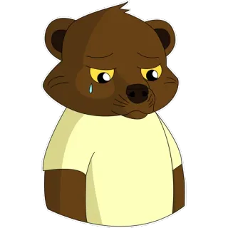 😪 медведь, грустный, мультик, животное, плачущий, милый telegram sticker