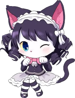 😽 猫耳娘, アニメ, かわいい, メイド, 可愛い, ステッカー, 漫画 telegram sticker