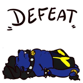 ☠️ DEFEAT verslagen, moe, verslagen, uitgeput, lui telegram sticker
