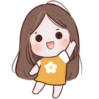 🐰 kartun, gadis, stiker, imut, bunga, melambai telegram sticker