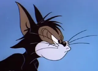 😠 Tom Cat Tom and Jerry кот, мультфильм, злой, расстроенный, раздраженный whatsapp sticker